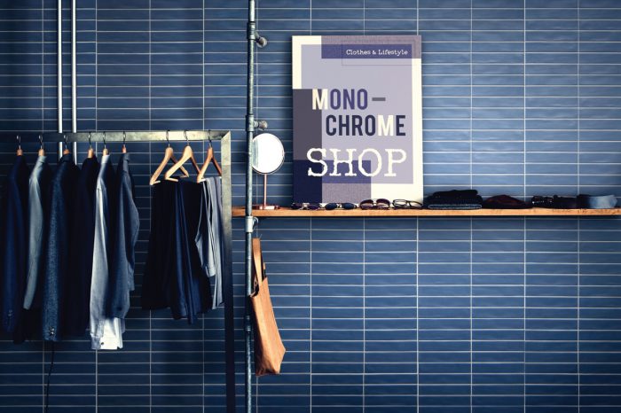 Metro Fliese blau matt gewellt 5x25 – Bild 2