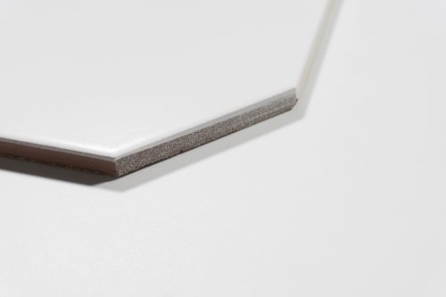 Achteck Bodenfliese weiß 31,6x31,6 inkl. Einleger - dieFliesen.com