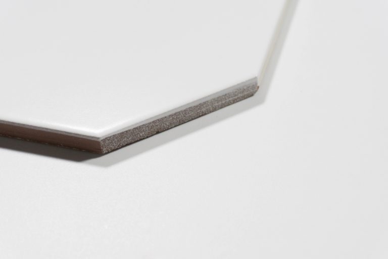 Achteck Bodenfliese weiß 31,6x31,6 inkl. Einleger - dieFliesen.com