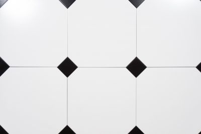 Achteck Bodenfliese weiß 31,6x31,6 inkl. Einleger - dieFliesen.com