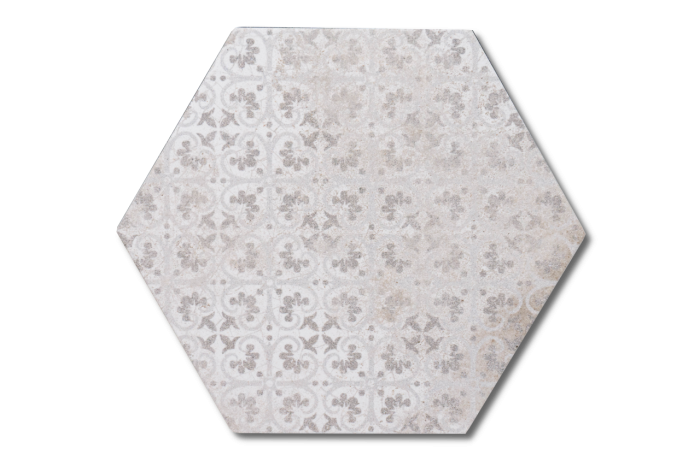 Wand-/ Bodenfliese Sechseck Dekor taupe 22,5x25,9 – Bild 6