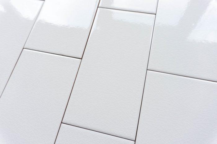 Metro Fliese Craquelé weiß glatt 10x20 PL