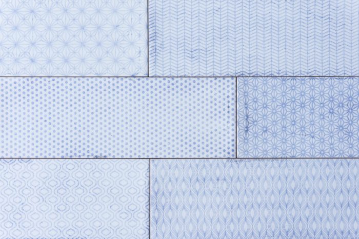 Vintage Fliese Dekor blau 10x30 – Bild 2