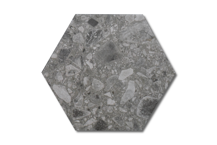 Wand-/ Bodenfliese Sechseck grau 22x25 – Bild 4
