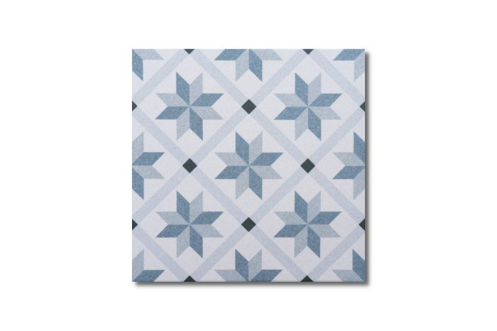 Bodenfliese Dekor Stern blau 22,5x22,5 – Bild 5