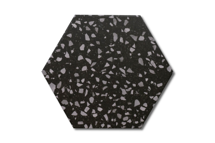 Wand-/ Bodenfliese Sechseck schwarz 22x25 – Bild 5