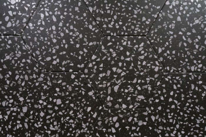 Wand-/ Bodenfliese Sechseck schwarz 22x25
