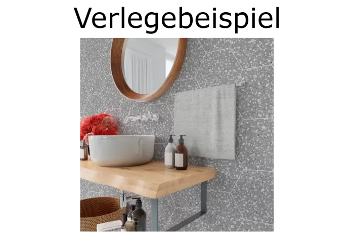 Wand-/ Bodenfliese Sechseck grau 22x25 – Bild 2