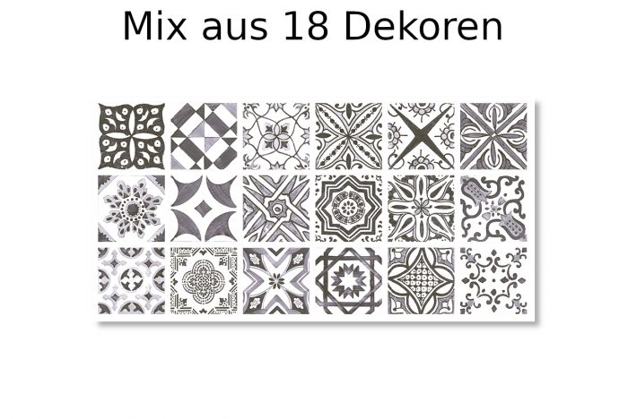 Wandfliese Dekor grau gewellt 15x15 – Bild 3