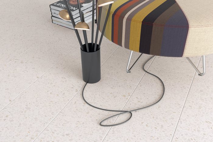 Bodenfliese Terrazzo-Optik weiß 20x20 – Bild 2