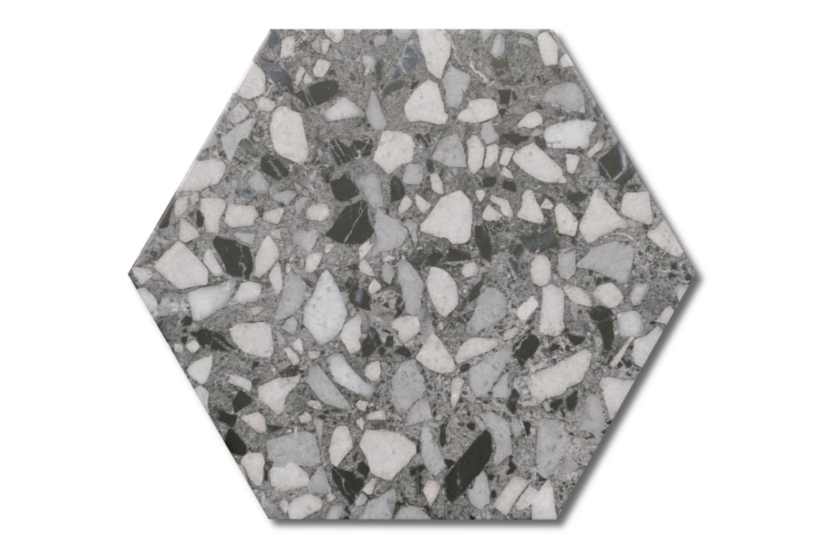 Bodenfliese Sechseck grau 23x27 | Jetzt kaufen bei dieFliesen.com