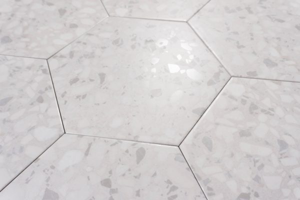 Bodenfliese Sechseck weiß 23x27 | Jetzt kaufen bei dieFliesen.com