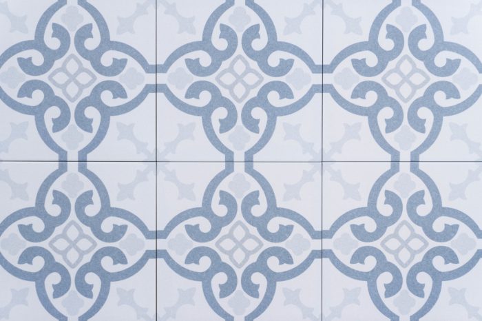 Bodenfliese Dekor Royal blau 22,5x22,5
