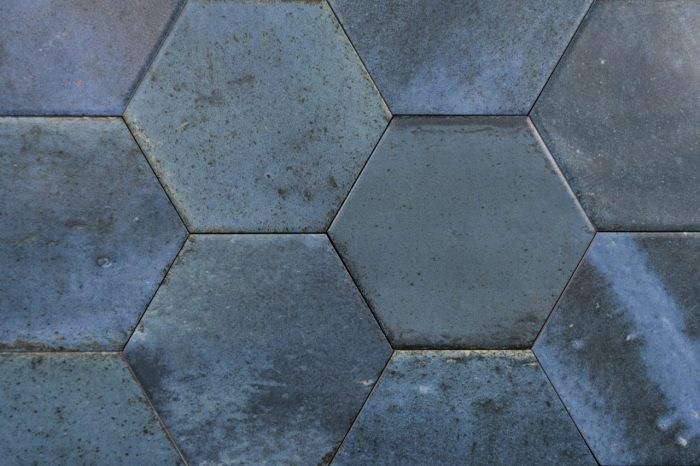 Wand-/Bodenfliese Vintage Sechseck blue matt 15x17.3