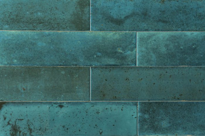 Vintage Fliese blue gewellt 7.5x30