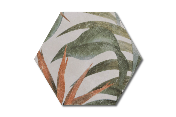 Bodenfliese Sechseck Dekor weiß 23x27 – Bild 7