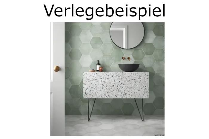 Bodenfliese Sechseck aqua 23x27 – Bild 5