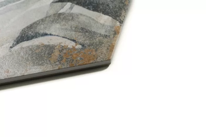Wand-/ Bodenfliese Sechseck Dekor Pflanzen 52x60 – Bild 4