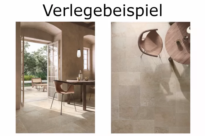 Bodenfliese Steinoptik beige 50x50 – Bild 2