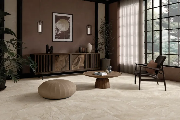 Bodenfliese Steinoptik beige 60x60 – Bild 2
