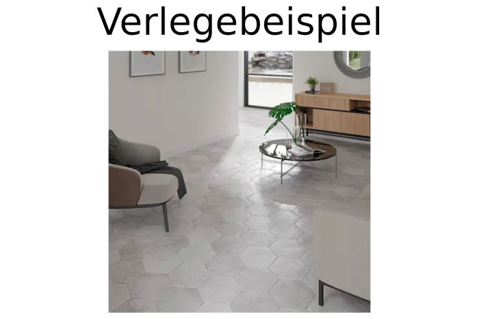 Wand-/ Bodenfliese Sechseck grau 23x27 – Bild 2