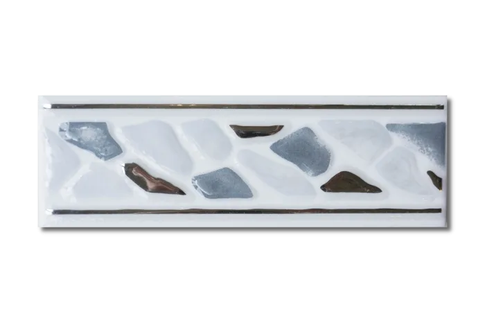 Bordüre Stein silber 6.5x20