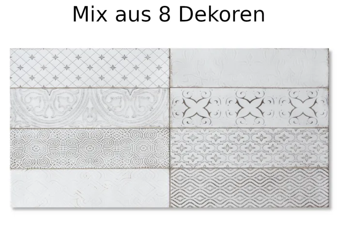Vintage Fliese Dekor gewellt 7,5x30 – Bild 4