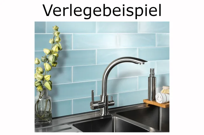 Metro Fliese blau matt gewellt 10x30 – Bild 2