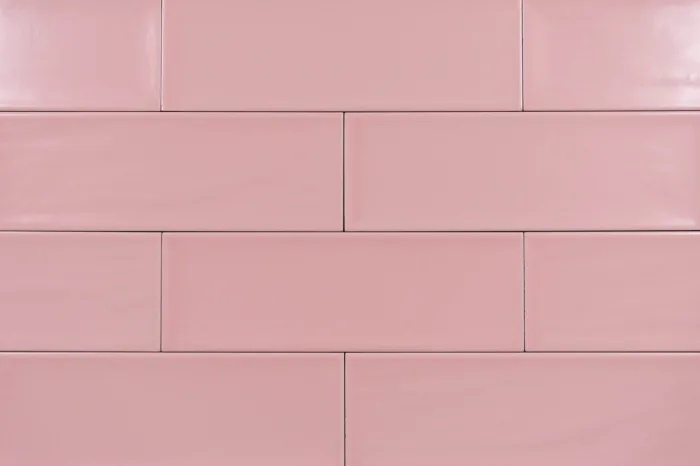 Metro Fliese rosa matt gewellt 10x30 – Bild 2