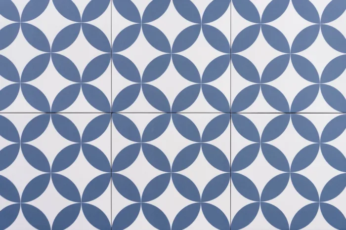 Bodenfliese Dekor Tokio blau 22.5x22.5