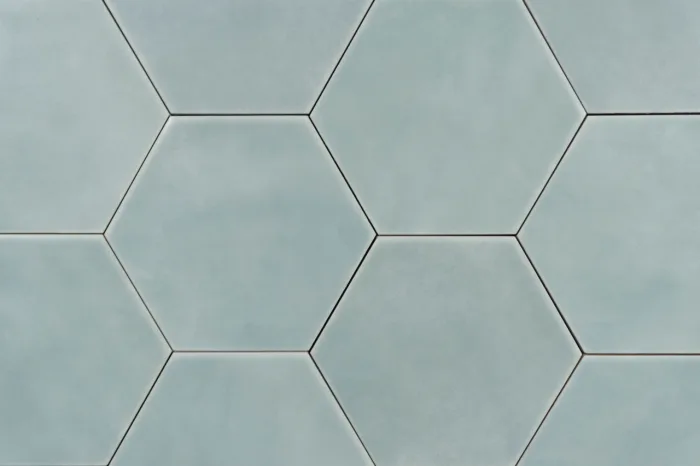 Wand-/Bodenfliese Sechseck Aqua matt 15x17.3