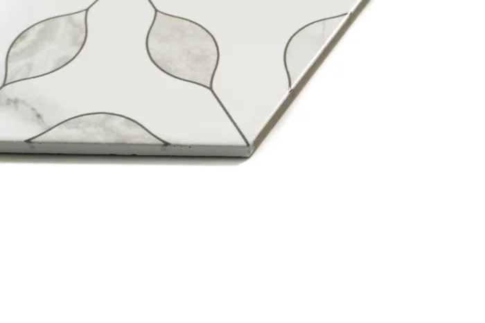 Wand-/ Bodenfliese Sechseck Dekor Perla 20x24 – Bild 4