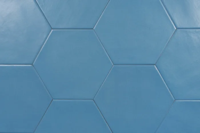 Wand-/ Bodenfliese Sechseck blau 23x27