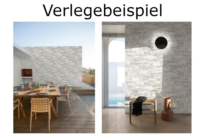 Wandfliese Steinoptik Weiß 16x40 – Bild 2